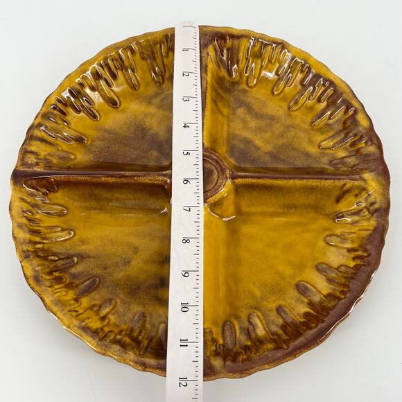 70s California USA pottery divided tray 1970s vintage - Picture 6 of 8